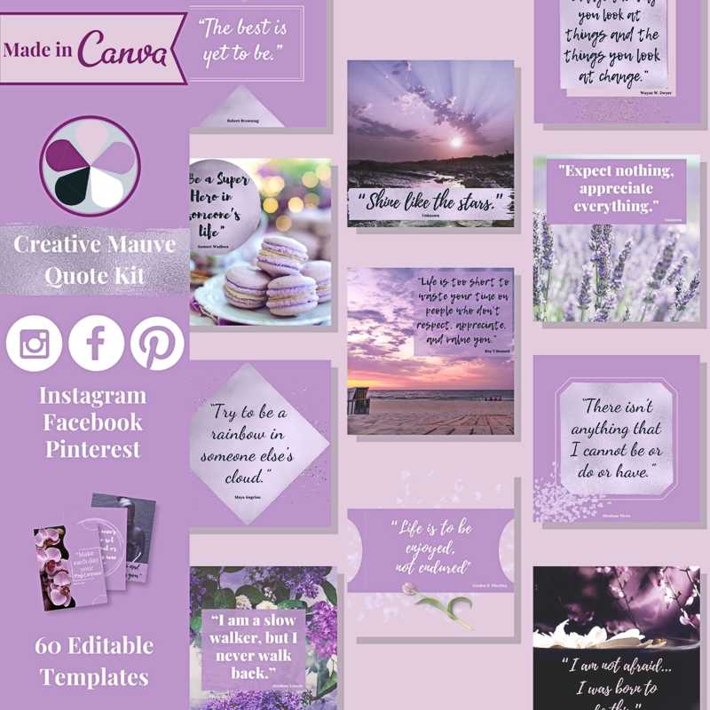 Creative Mauve Deluxe Inspirational Quote Kit web