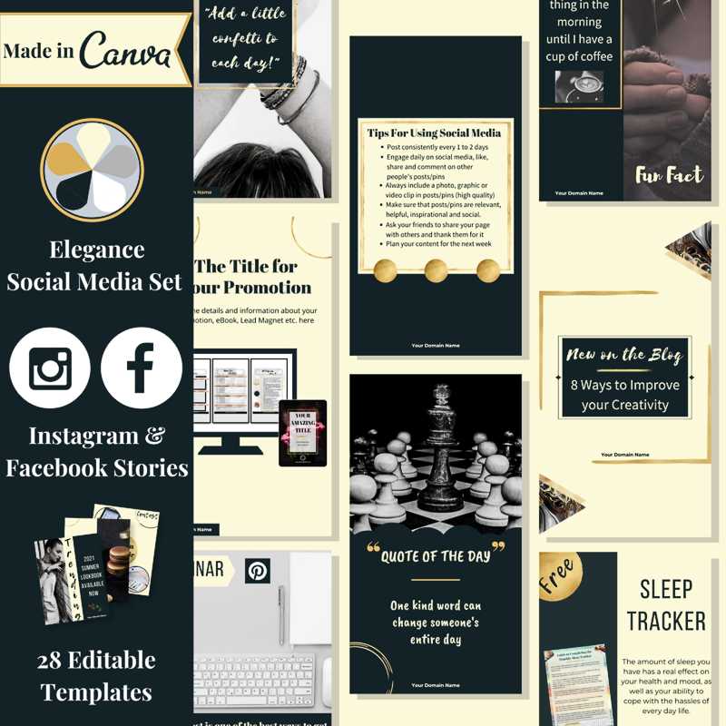 Elegance Social Media Set for Instagram and Facebook Stories web