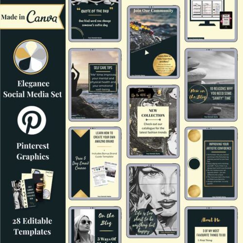 Elegance Social Media Set for Pinterest Graphics web