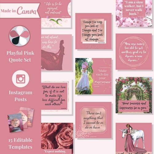 Playful Pink Inspirational Quote Set for Instagram Posts web