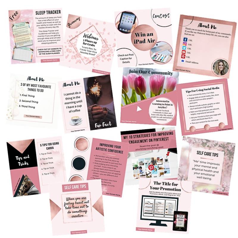 Playful Pink Social Media Set 1x1b Display web